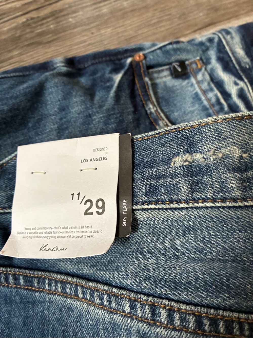 KanCan Distressed Straight Leg Blue Jeans - Picture 4 of 5